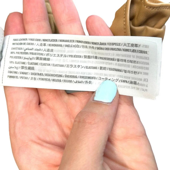 Abercrombie and Fitch Shorts Faux Vegan Leather High Waist Camel Tan Size Large - Picture 11 of 12